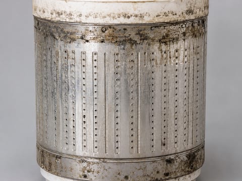 縦型洗濯槽の黒カビ(清掃前)